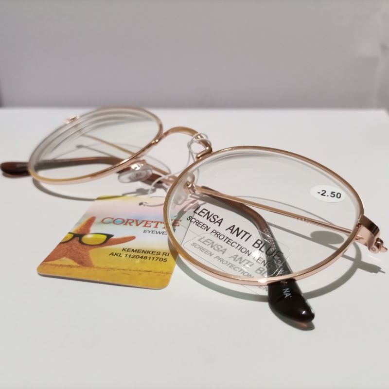 KACAMATA MINUS OVAL LENSA BLUERAY_DW523 UNISEX