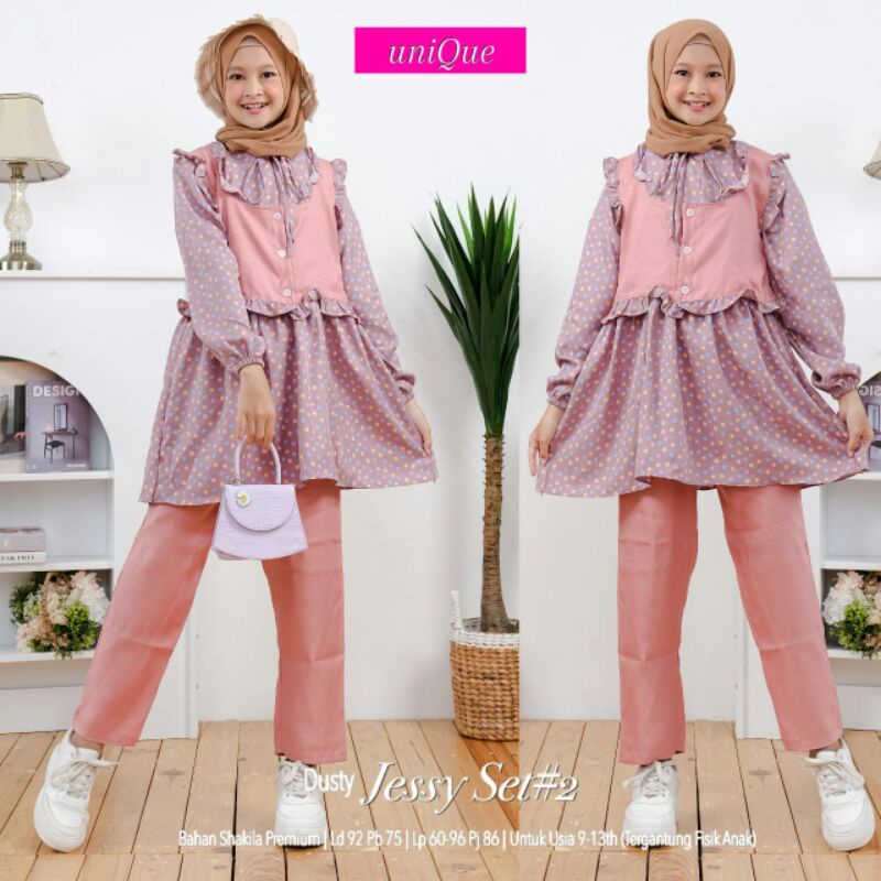 JESSY SET KIDS ORI UNIQUE / SETELAN ANAK BAHAN SHAKILA
