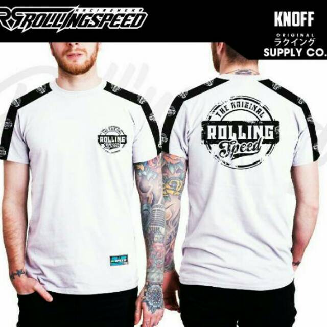 TSHIRT KAOS RACING ORIGINAL ROLING SPEED WHITE