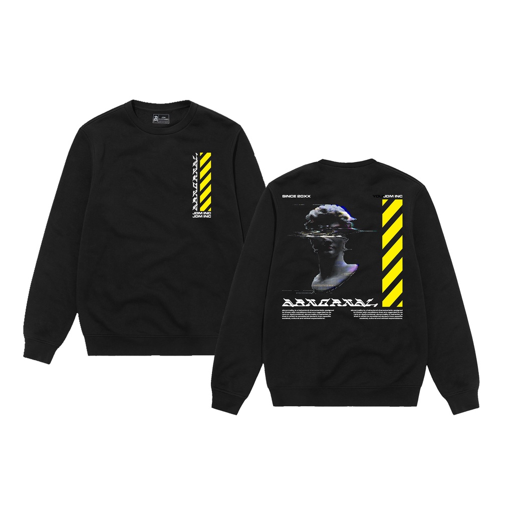 Crewneck Black Motif Simpel Pria dan Wanita Premium Quality-5