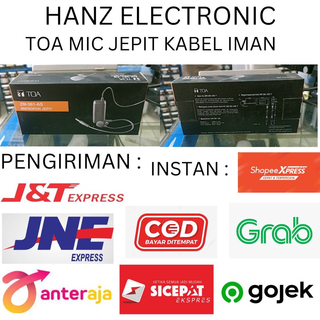 Microphone TOA ZM 361 / Microphone Jepit TOA/MIC JEPIT IMAN