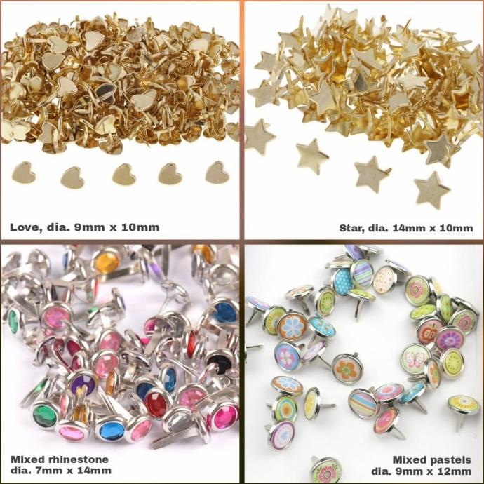 

Brads, Paper Fastener, Split Pins, Pin Kertas Scrapbook embellishments