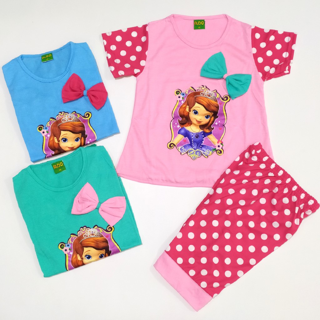 stelan kaos baju anak perempuan barbie princess