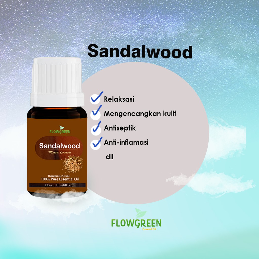 FLOWGREEN SANDALWOOD 100% PURE ESSENTIAL OIL DIFFUSER HUMIDIFIER