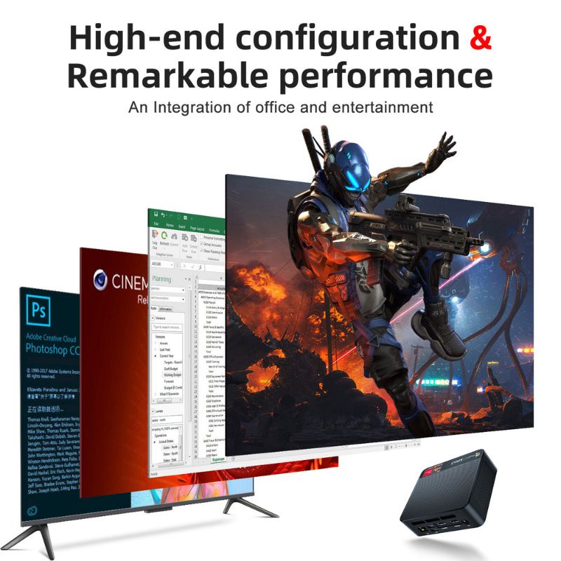 Mini PC Beelink SER4 AMD Ryzen7 4700U 16/500 GB SSD NVMe Dual HDMI Windows 11 Pro