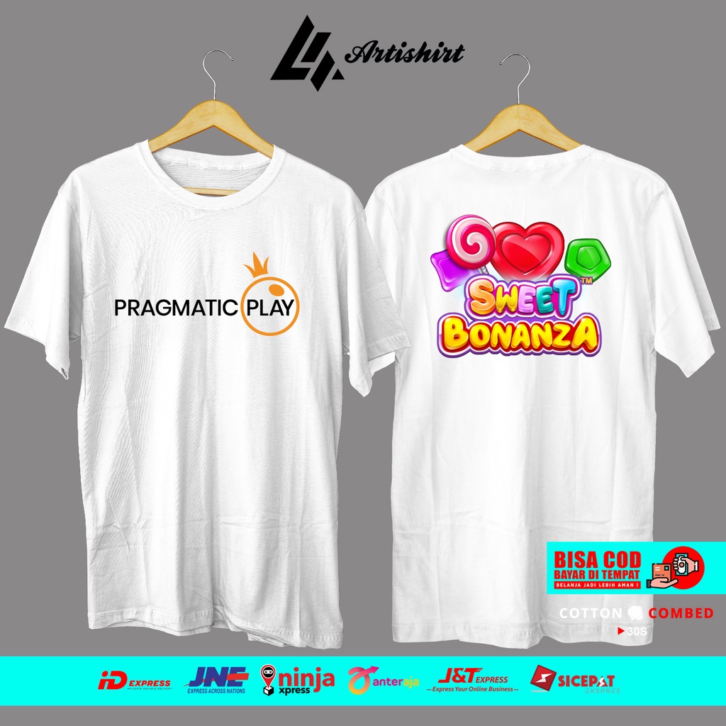 Tshirt Baju Kaos Distro Pragmatic Play Sweet Bonanza/ Kaos Game Slot DTF