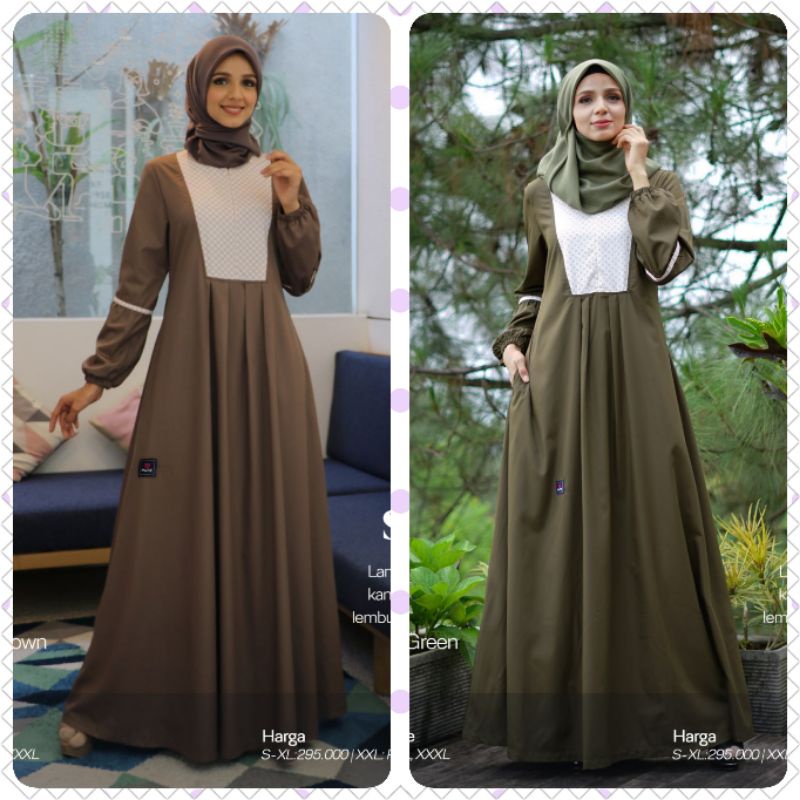 GAMIS MUTIF SHEZY GREEN - FLOWER GREEN SHEZY BROWN - FLOWER BROWN SHEZY CYPRESS