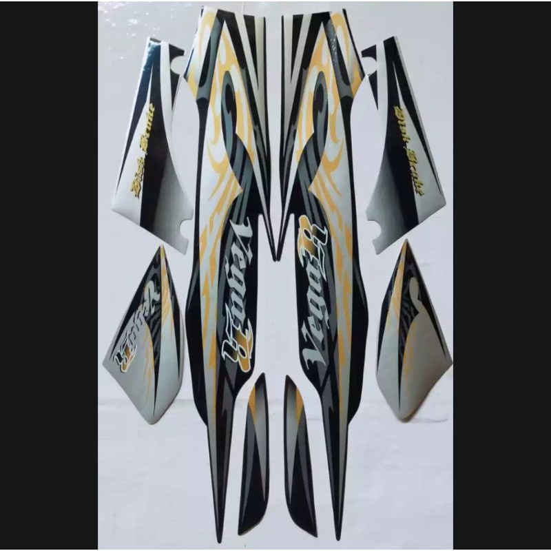STIKER STRIPING & LIS BODY VEGA R NEW 2008 2009 HITAM SILVER STANDAR/Striping Vega R New Silver Hita