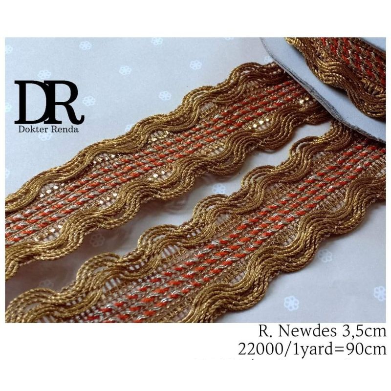 renda india gold 3,5cm