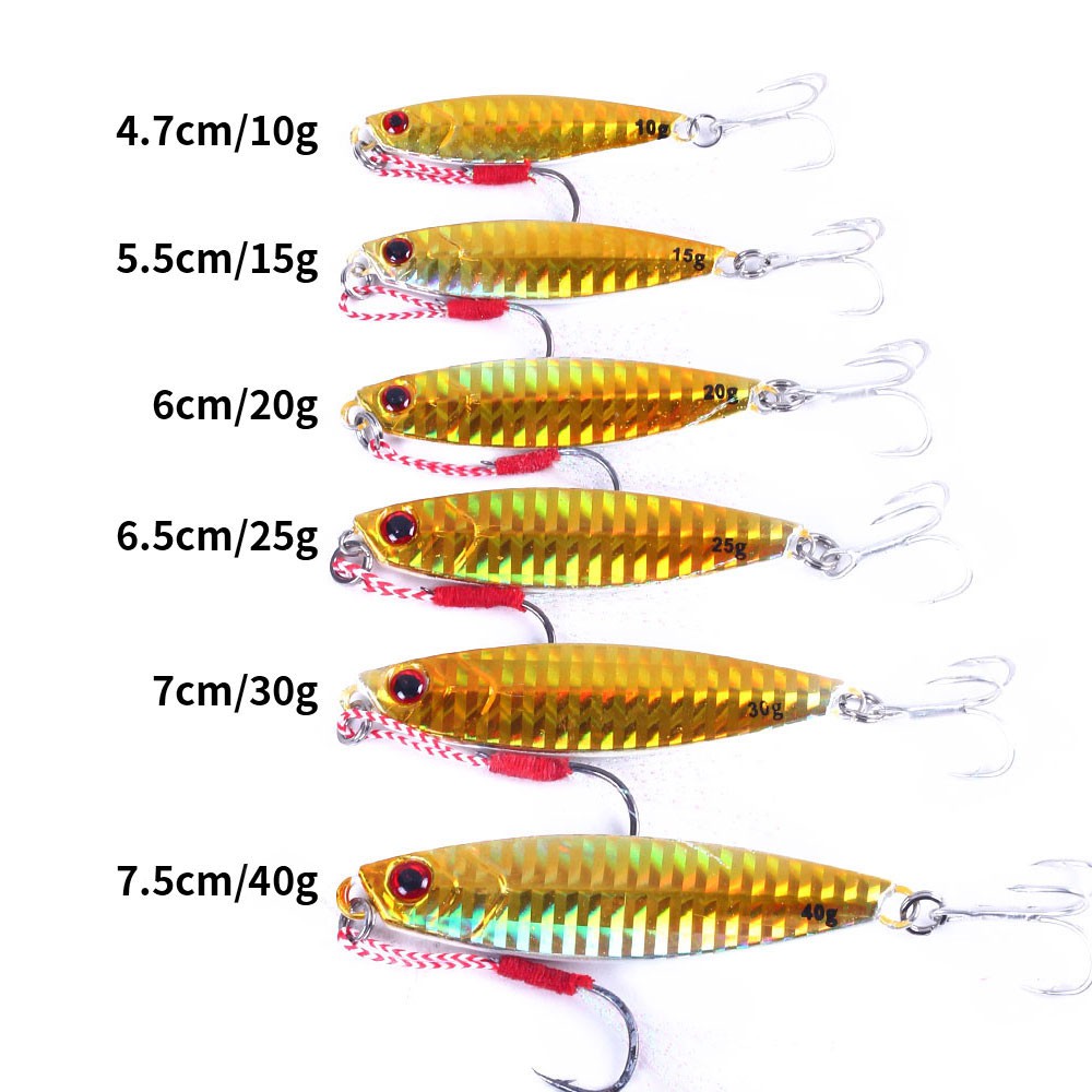 HENGJIA NEW 1PCS Luminous Metal Cast Jig Spoon 10g/15g/20g/25g/30g/40g Umpan Pncing Shore Casting Jigging Lead Fish Sea Bass Fishing Lure Artificial Bait Ikan Tackle