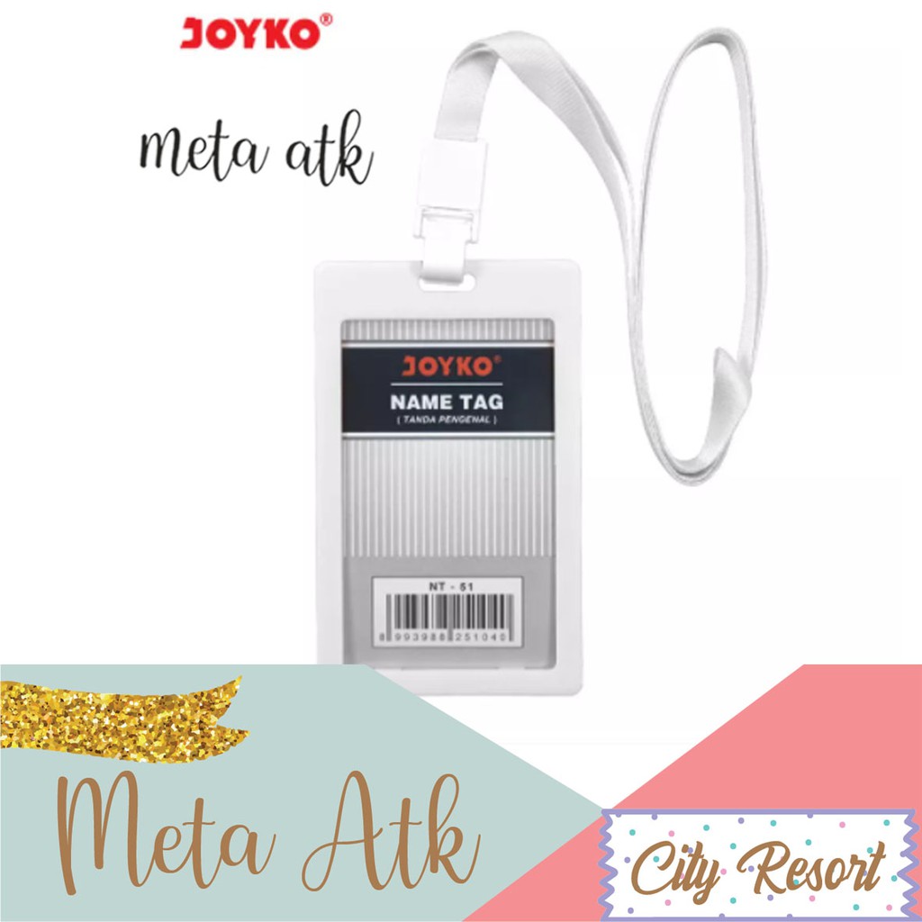 

Name Tag / Tanda Pengenal / Gantungan Kartu Nama Joyko NT-51 / Putih