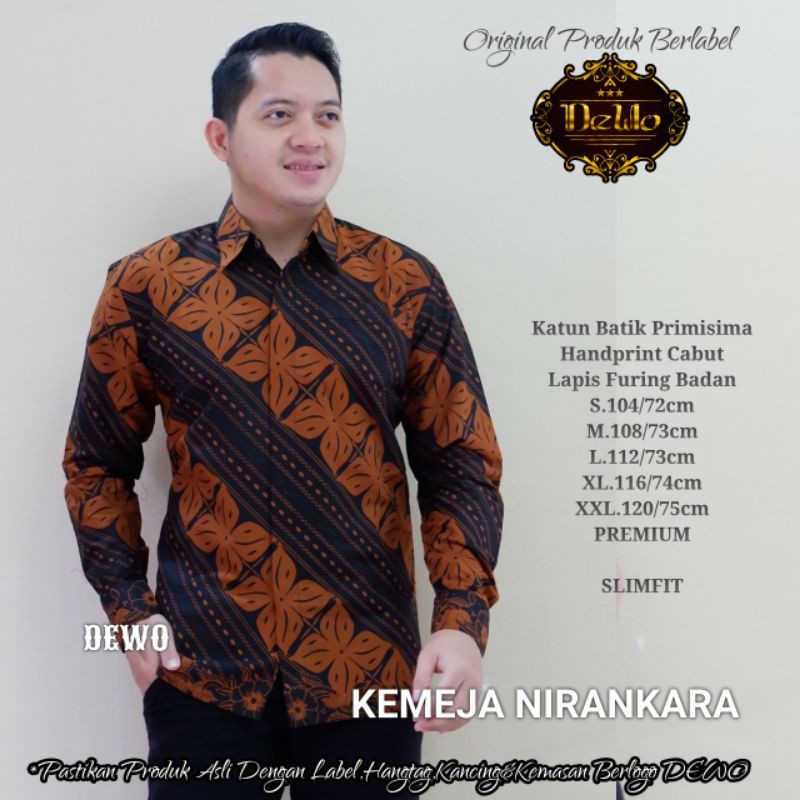 Kemeja Batik Slimfit Pria Terbaru Batik Lengan Panjang Slimfit Baju Batik Slimfit NIRANKARA SLIMFIT