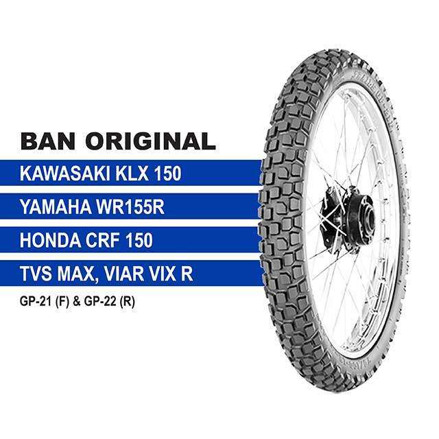 IRC GP 21F 42P Ban Motor Trail KLX 150 Ring 19 Uk 70/100-19 Tubetype KLX150/Trail - IRC GP 21F 42P