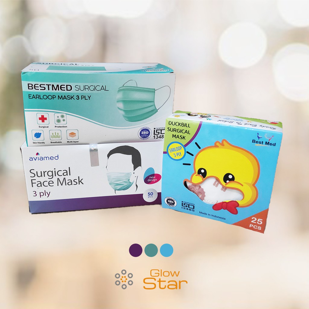 Masker medis Bestmed, Aviamed, Duckbill 3 ply Surgical mask Masker anak