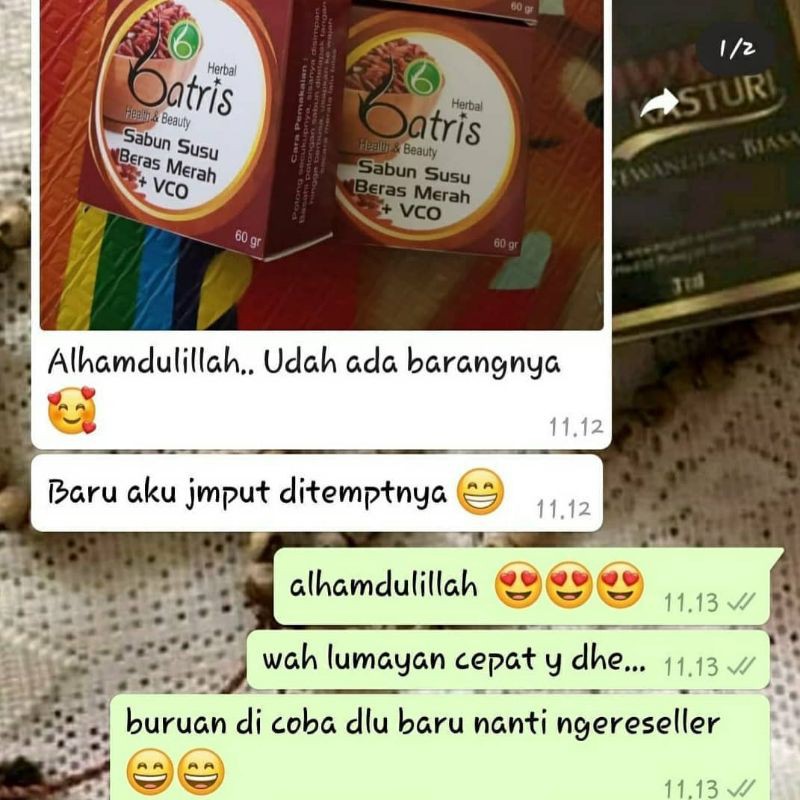 SABUN VCO BERAS MERAH BATRISYIA/SABUN BERAS BATRISYIA/ SABUN VCO BERAS SUSU BEST SELLER!