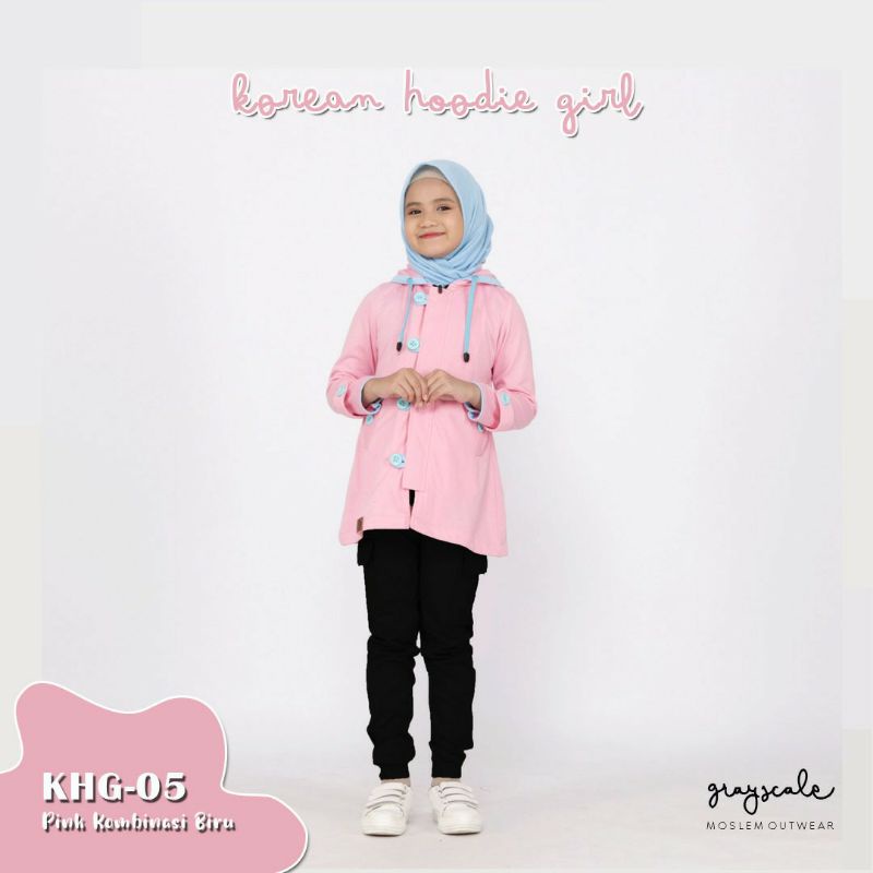 Jaket Korea Anak Hoodie Pink