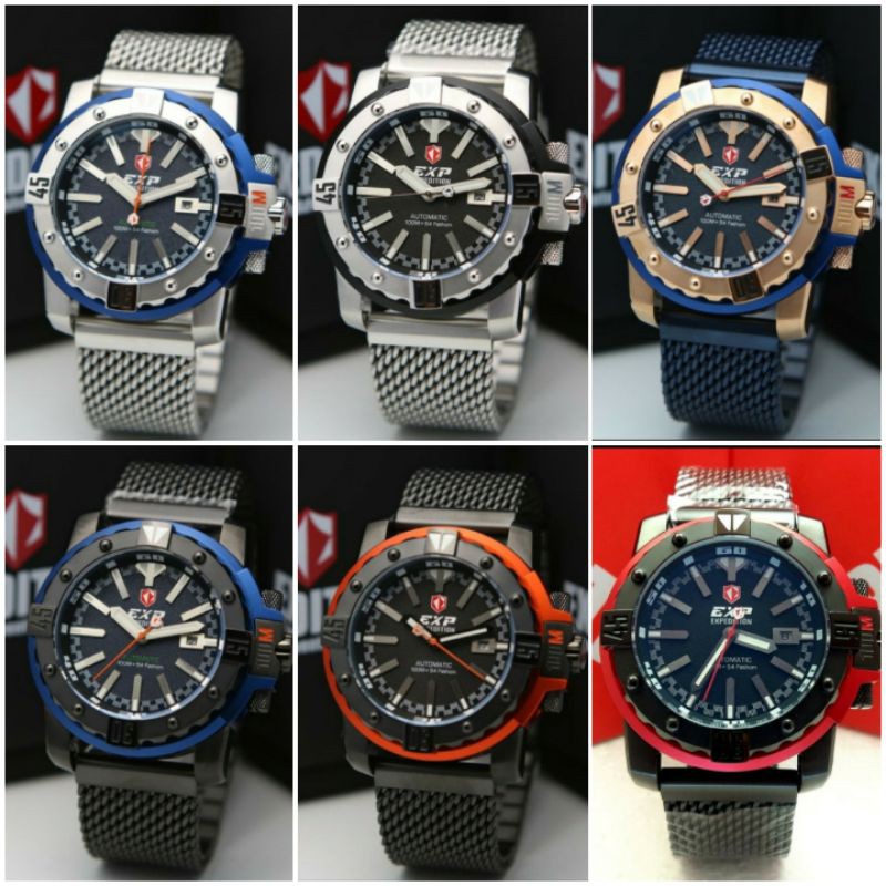 JAM TANGAN PRIA EXPEDITION EXP 302 RANTAI AUTOMATIC ORIGINAL