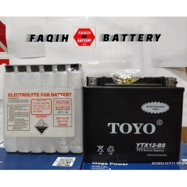 Aki Motor MOGE TOYO YTX12-BS MF Aki Kering