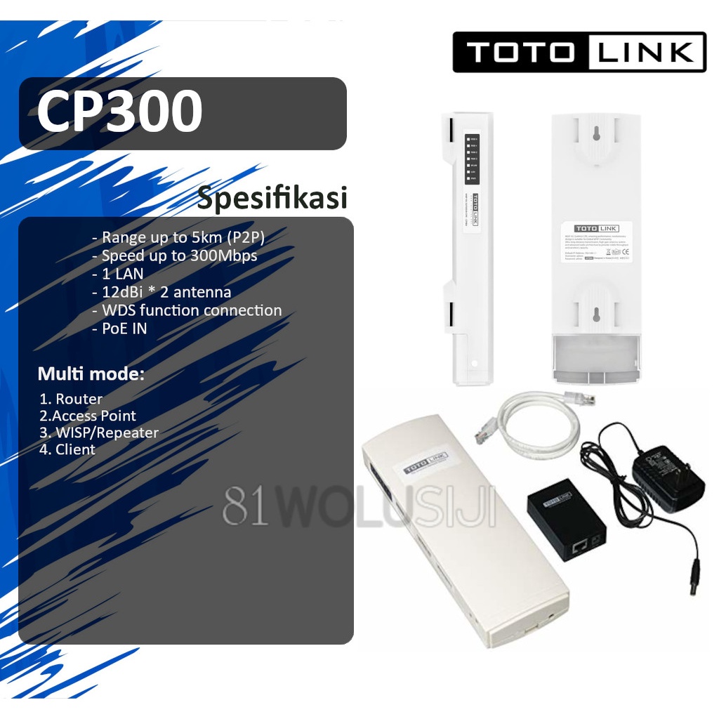 Totolink CP300 2.4Ghz 300Mbps Wireless Outdoor Router/Access Point