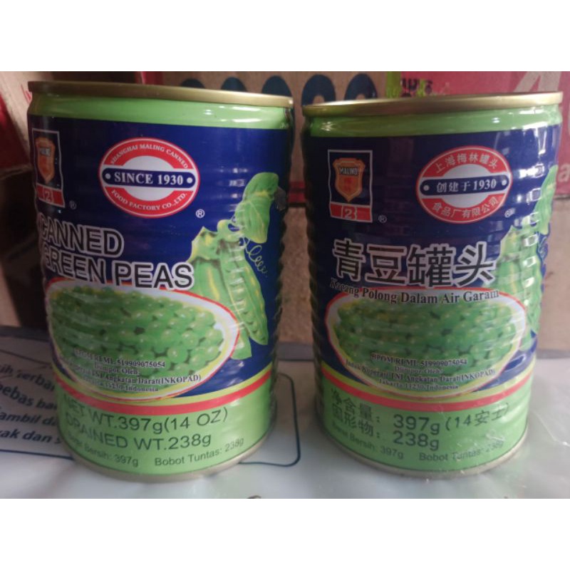 

kacang polong kaleng 397g merk Maling