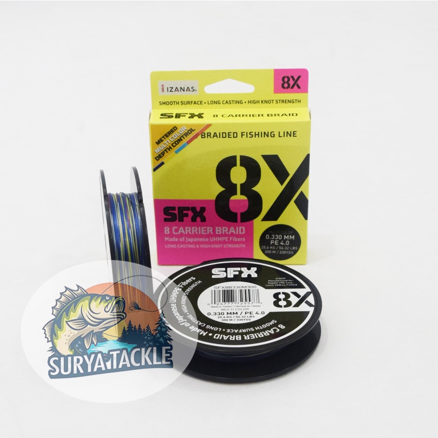 SENAR PANCING SUFIX SFX 8X PE 4.0 25.6 Kg 300M 0.330mm Multicolor