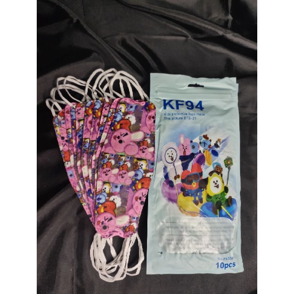 Masker KF94 Anak Motif BTS 1Pack isi 10pcs