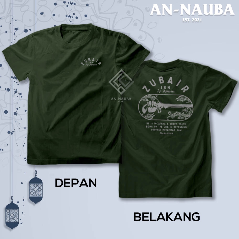 Kaos Dakwah Islami Sahabat Nabi / ZUBAIR IBN AL AWWAM TSHIRT / Baju Distro Santri Muslim [AN-6514]-7