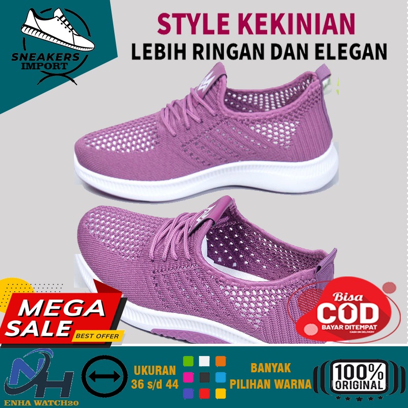 Sepatu Wanita Sneakers Import Murah Terbaru Sepatu Casual Cewek Kekinian Korea Style Spatu Olahraga 