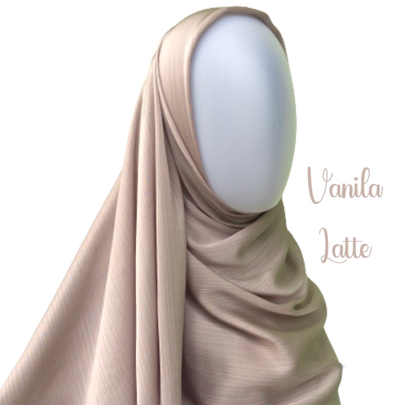 MALAY SILK SHAWL | PASHMINA CRINKLE TEXTURED SILK PREMIUM-Vanila latte