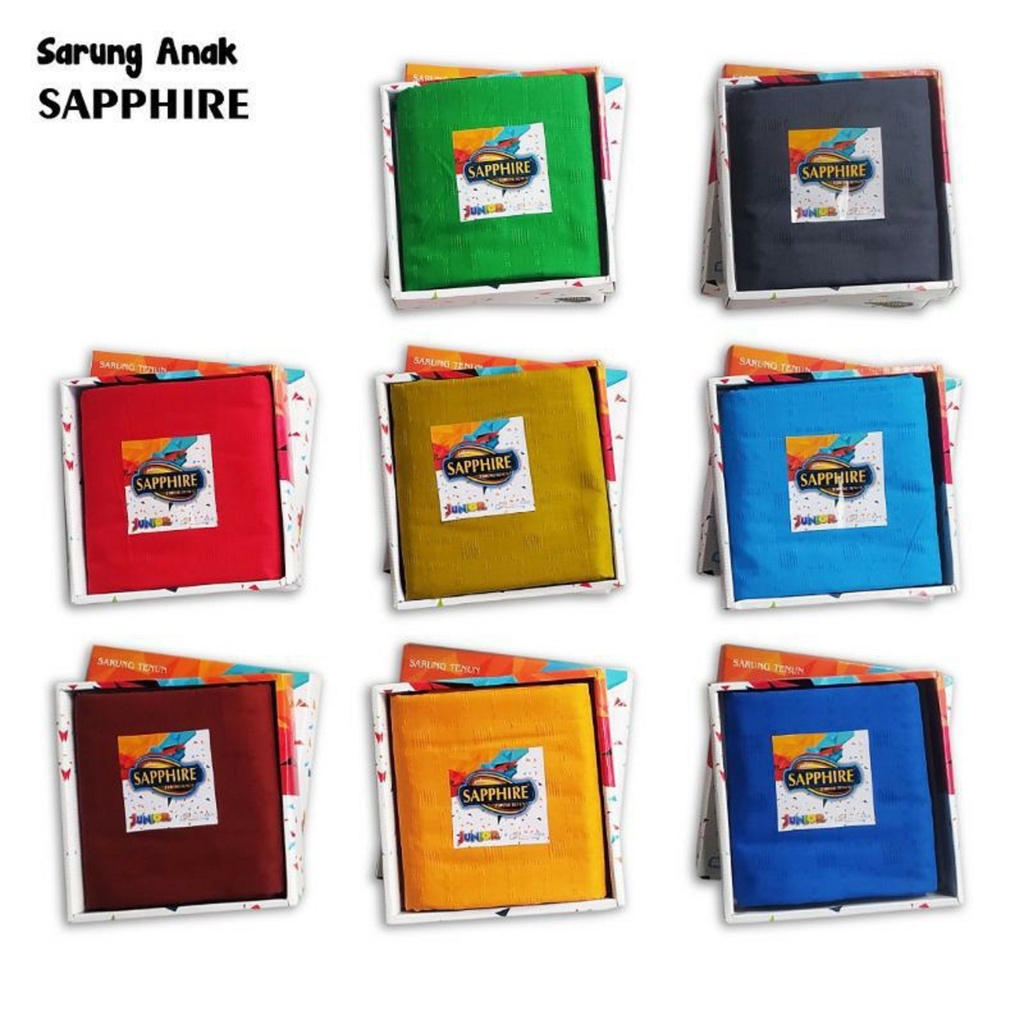 SARUNG ANAK SD SMP SAPPHIRE JUNIOR POLOS WARNA KIDS KECIL REMAJA TANGGUNG SANTRI SAPIR SAFIR SHAPIRE