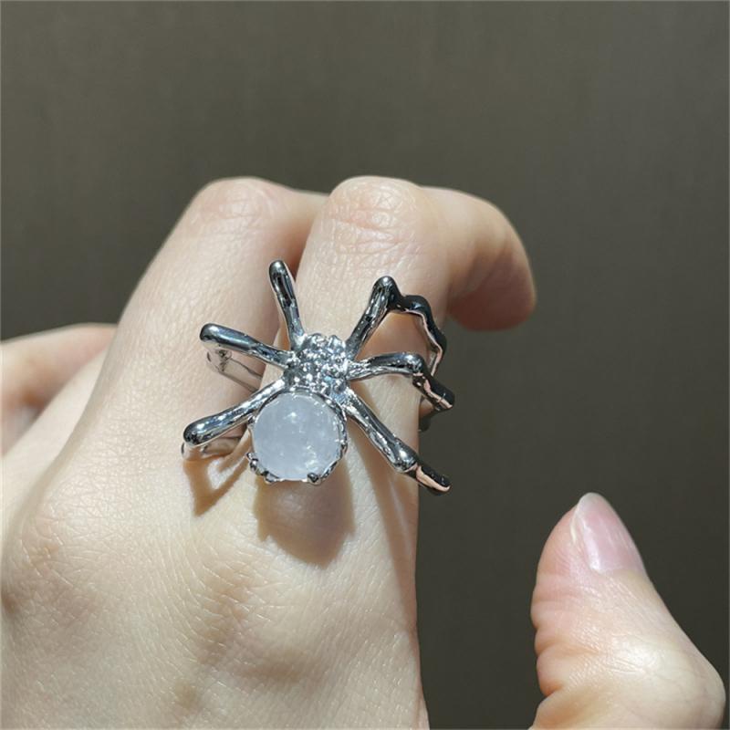 Cincin Desain Laba-Laba Gaya Gothic Punk Untuk Wanita