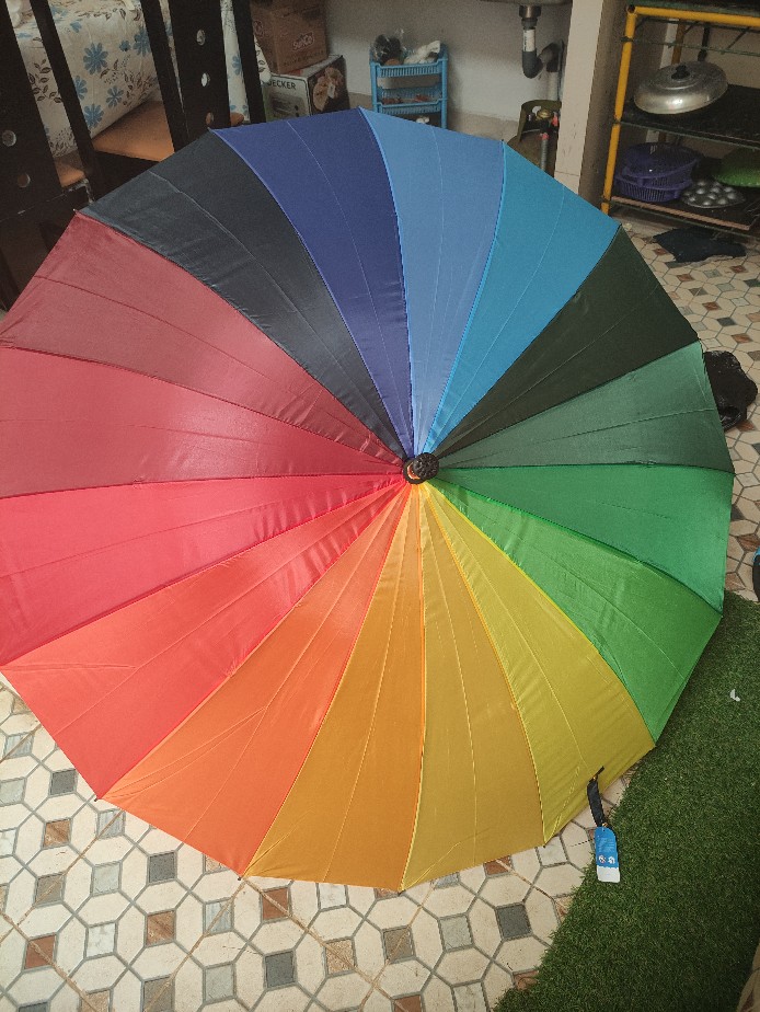 Payung Golf Pelangi Rainbow Uv 16jari Jumbo