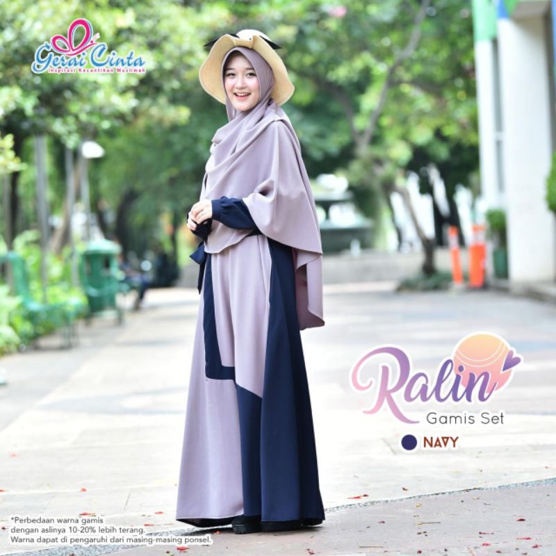 Preloved Ralin Set Navy Gerai Cinta/Gerai Saffa