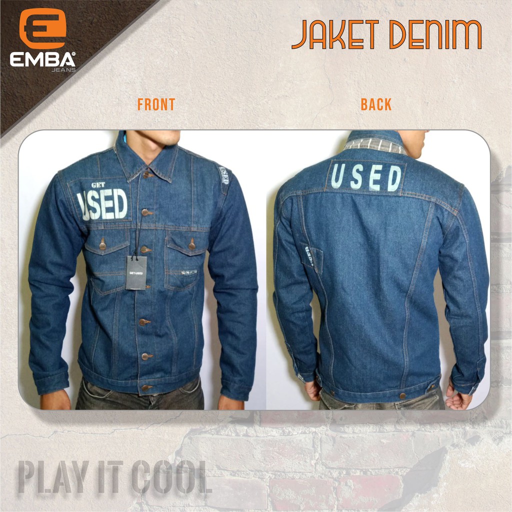 JAKET DENIM USED JEANS ORIGINAL (Produk Premium EMBA) / JAKET DENIM PRIA