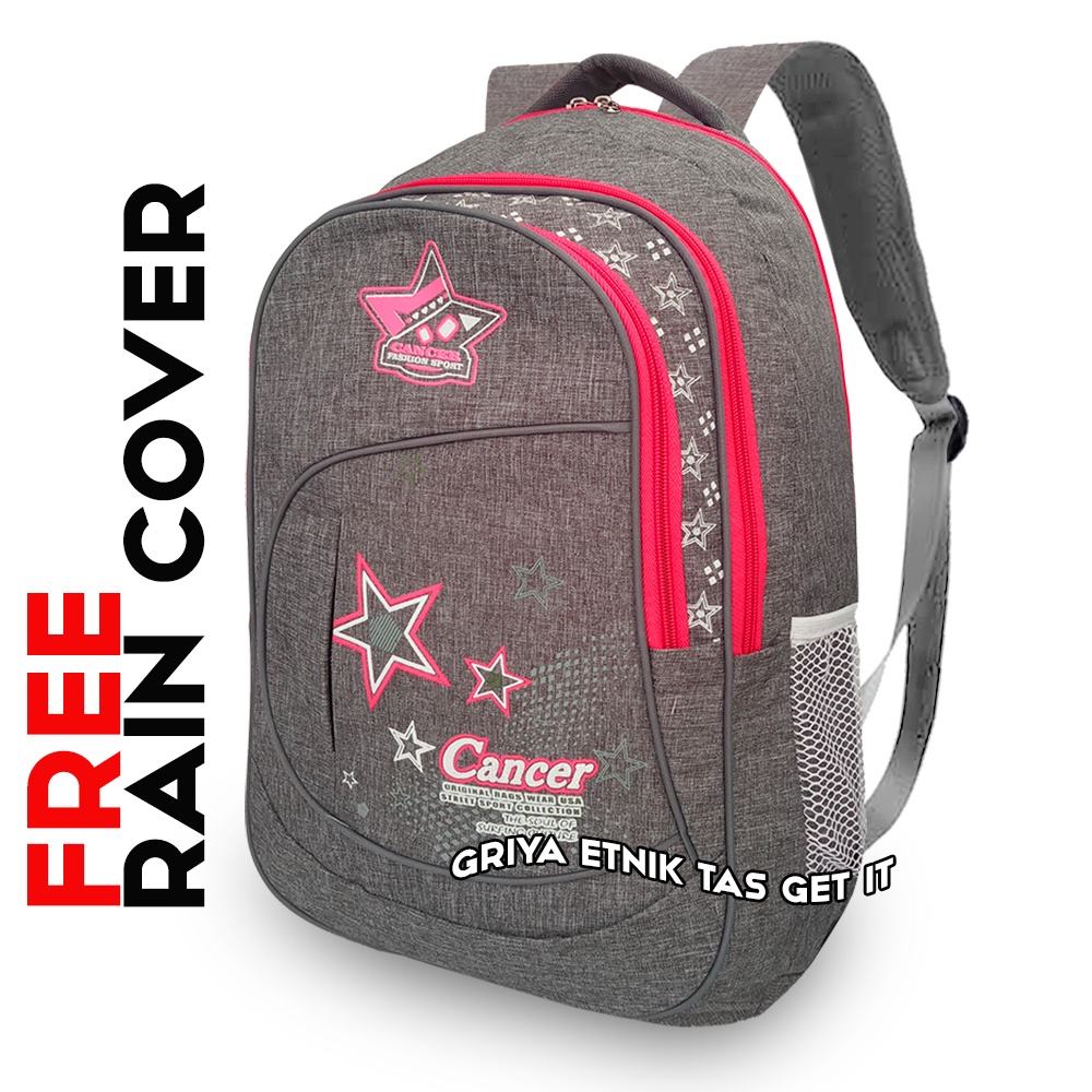 ONEPIECE Tas Sekolah Pria Ransel Backpack SMP SMA SMU 15 inch Cancer