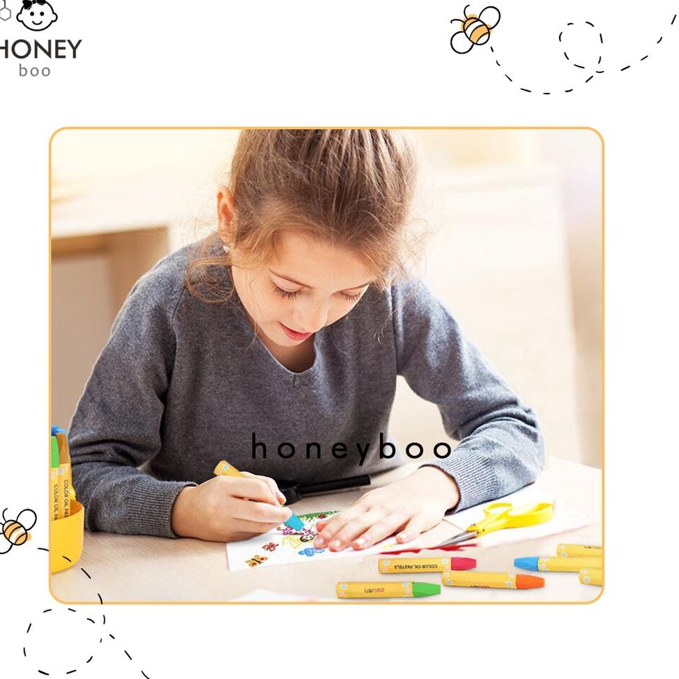 

(A7W1) ★ Honey Boo - Crayon Anak Mewarnai 24 Warna Krayon Oil Pastel Desain Barrel //Stok@banyak