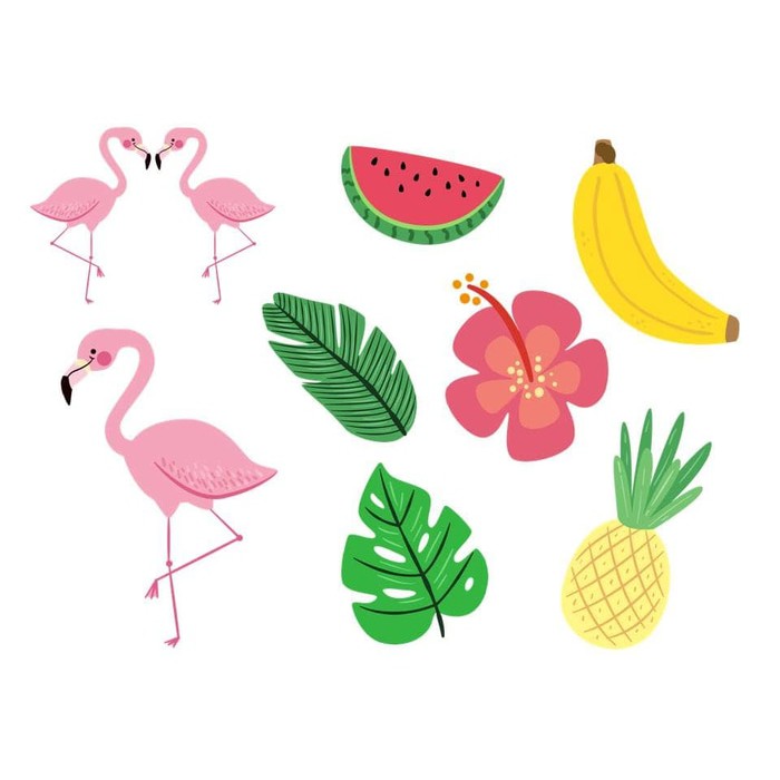 Kertas Cliparts - Flamingo Design (8pcs)