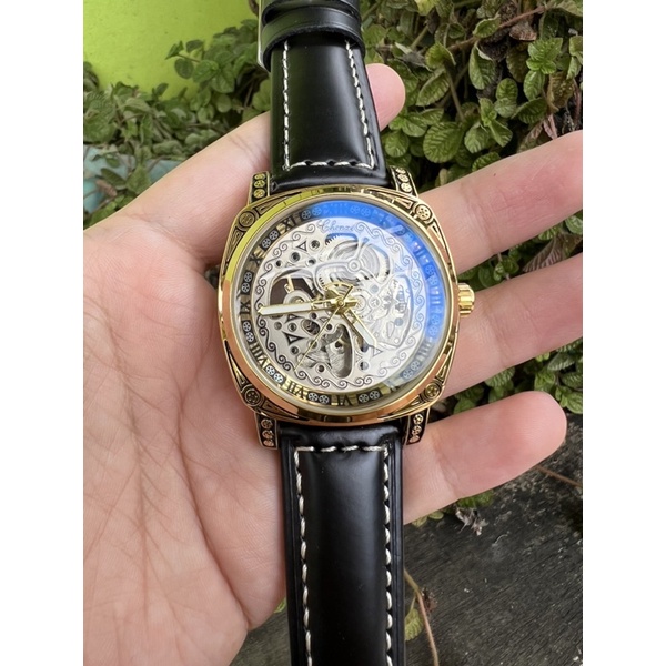 Jam Tangan Mekanik Otomatis Retro Klasik Engraving Seni Pahat Mewah Chenxi Luxury