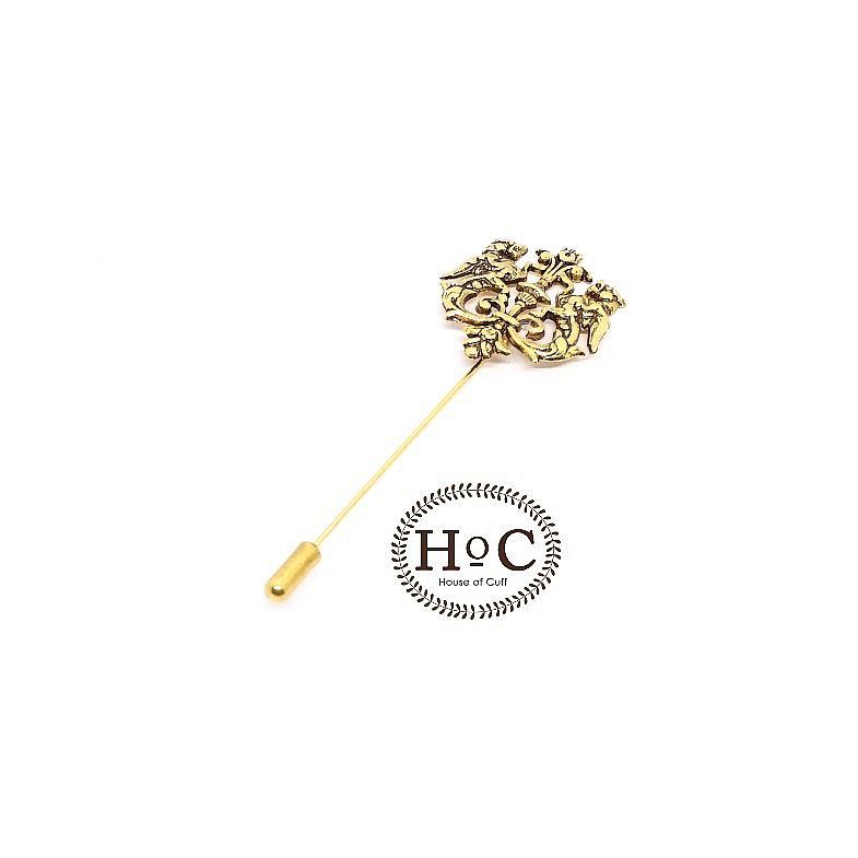 Houseofcuff Lapel Pin Bros Jas LAPEL PIN KINGDOM RUSTIC GOLD