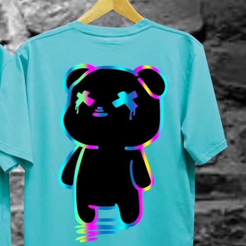 Kaos Tshirt Pria Terbaru Boneka Pelangi Warna Toska Distro Lengan Pendek Motif Sablon Bergambar Keren