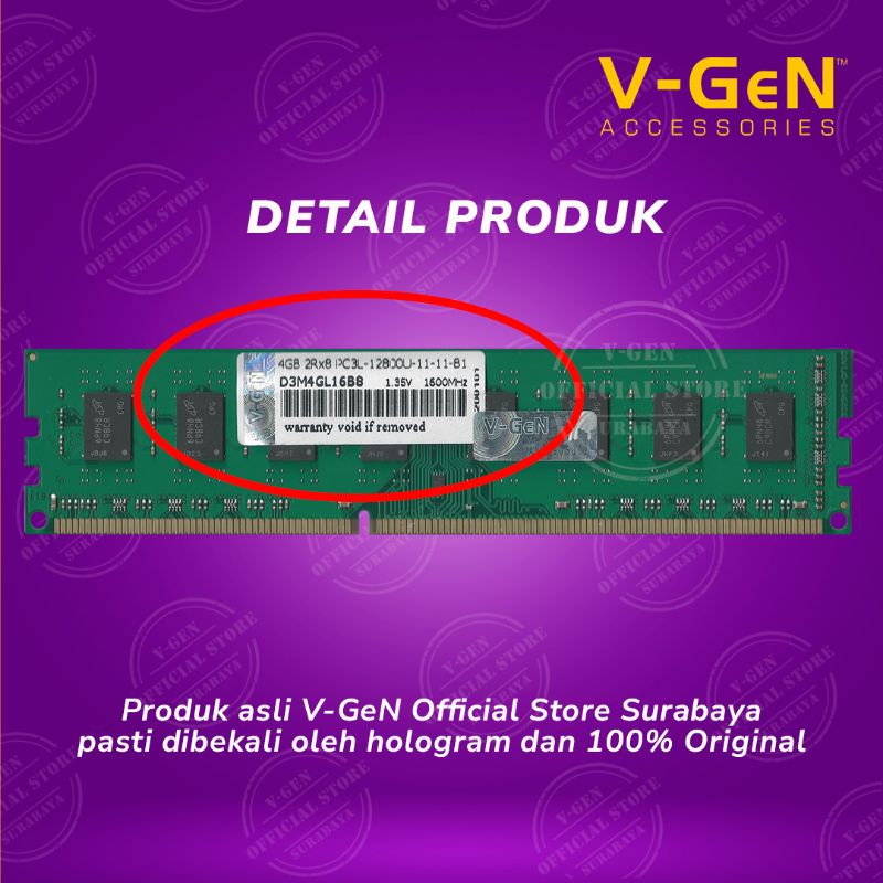 RAM DDR3L 4GB 12800 V-GEN RESCUE