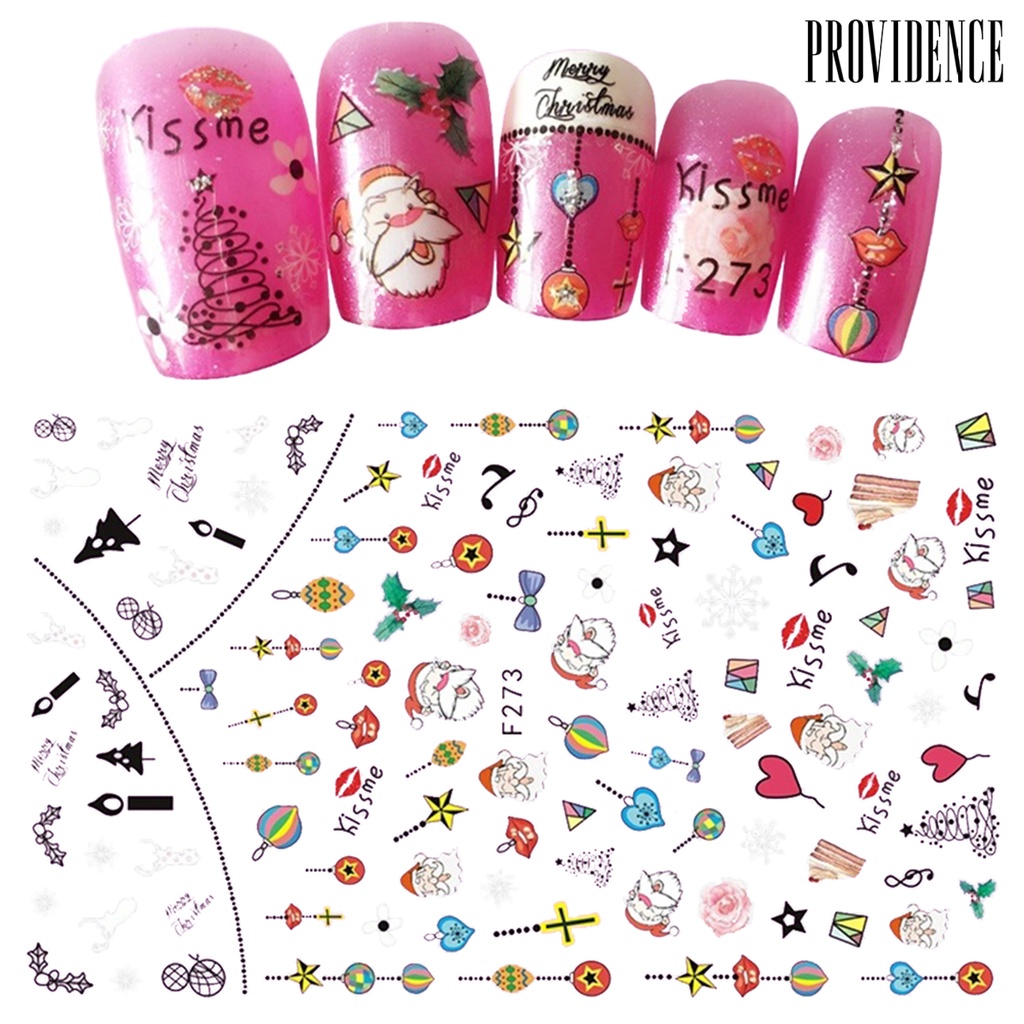 Providence Nail Sticker Christmas Self Adhesive Mini Santa Nail Art Decal Decoration for Fingernail