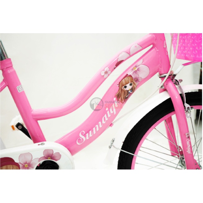 Sepeda mini Anak 18 inch Princess Sumaiqi cewek perempuan wanita Termurah warna pink ungu garansi-3