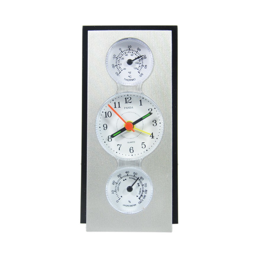 Jam Meja Alarm Clock Minimalis Design Warna Silver Free Baterai