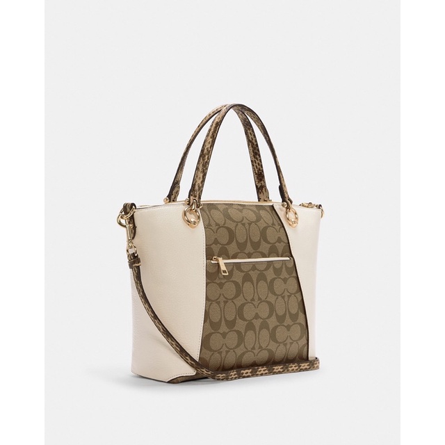 Coach Kacey Satchel In Blocked Signature Canvas (C6230)