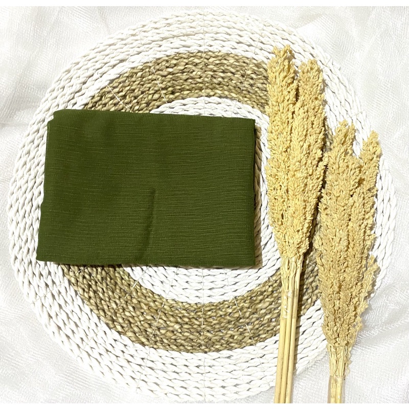 Jilbab segi empat Cornskin Premium Jahit Tepi/ Jilbab Serat Jagung / CORNSKIN-Army neci