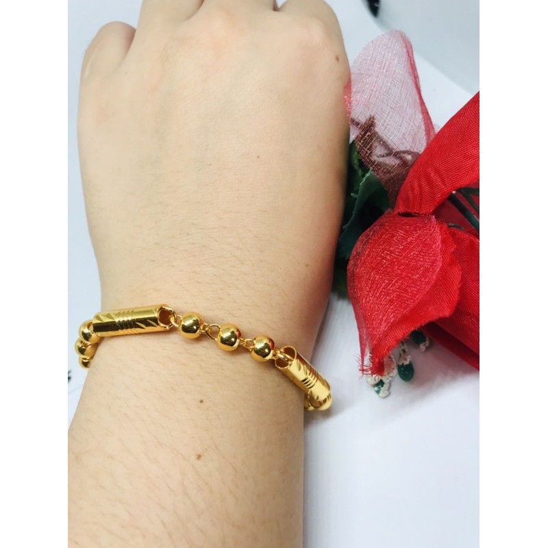 Gelang Motif Bambu Emas 24k Suping