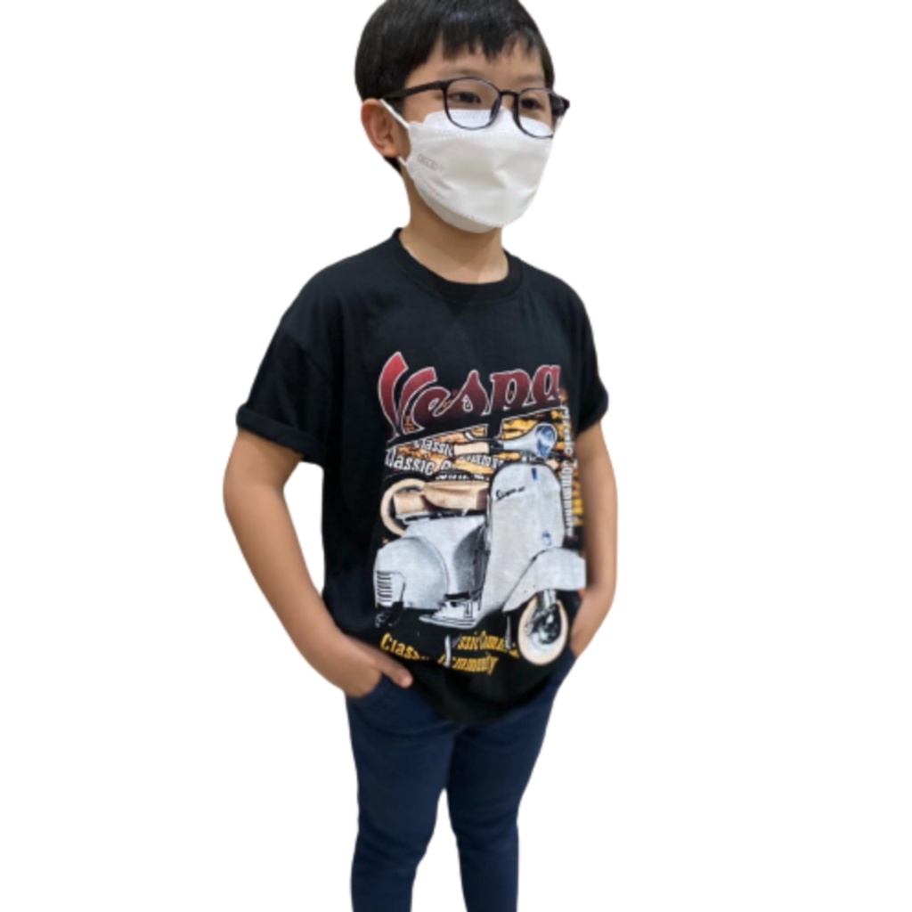 Kaos anak laki-laki vespa putih / kaos anak tanggung / shalch trendy