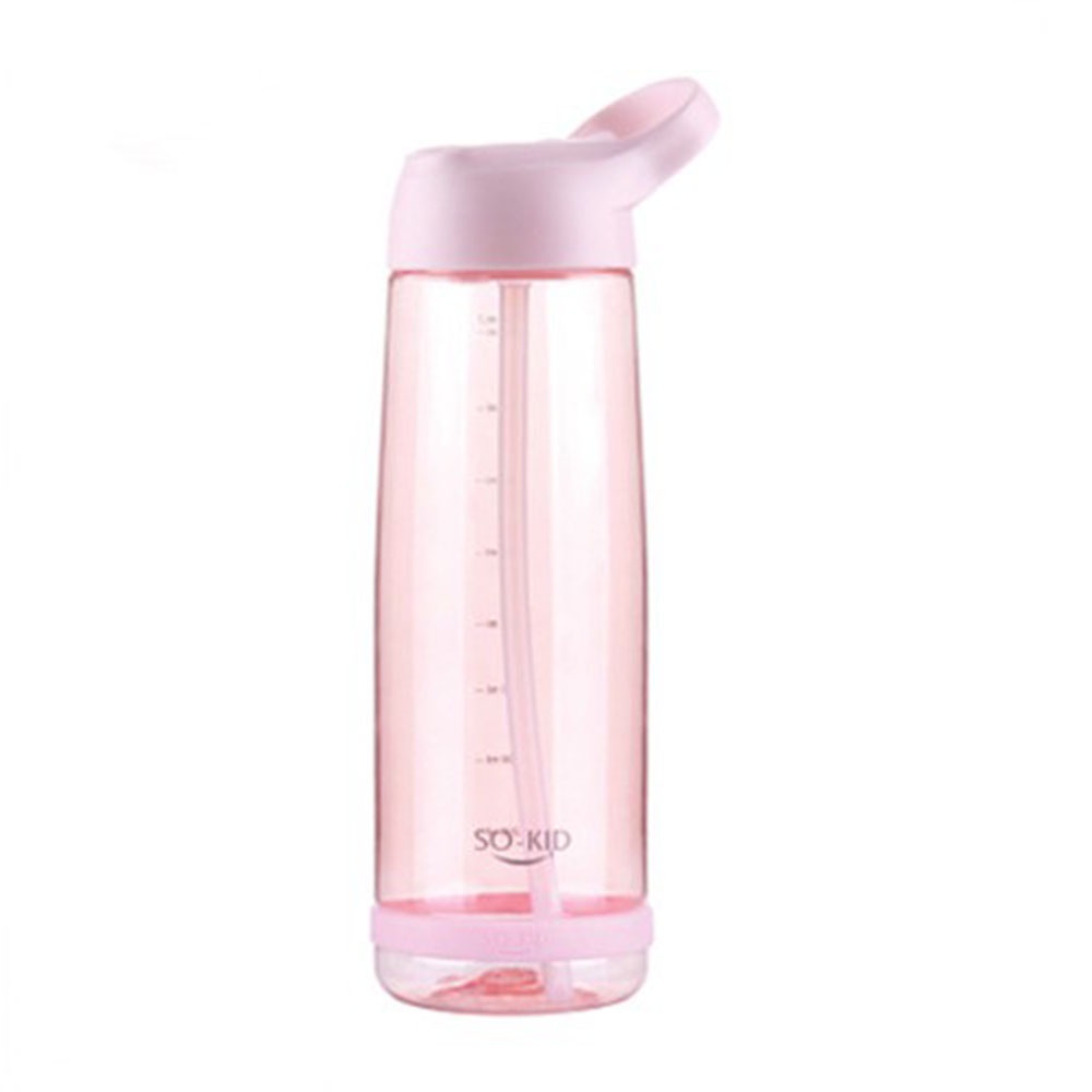 Botol Air Portabel Transparan Kapasitas 550ml / 850ml / 1000ml Dengan Sedotan Anti Bocor Untuk Olahraga