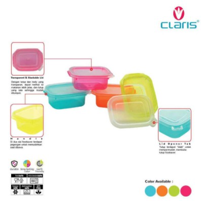 Wadah MPASI BPA Free Microwave Kukus | MPASI set 4 100 ml (Kecil) | Alat MPASI Claris